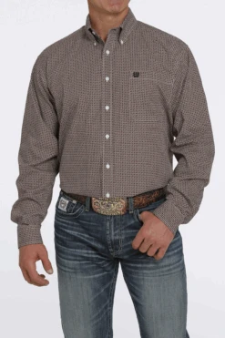Men's Cinch Cream Button Down Shirt #MTW1105454