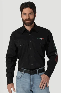 Men's Wrangler Logo Snap Front Shirt #112317124X