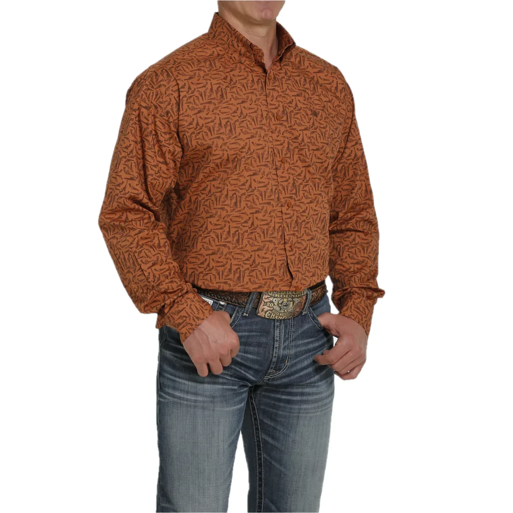Men's Cinch Brown Button Down Shirt #MTW1105455 - Image 2