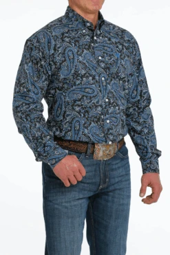 Men's Cinch Paisley Button Down Shirt #MTW1105517NAV